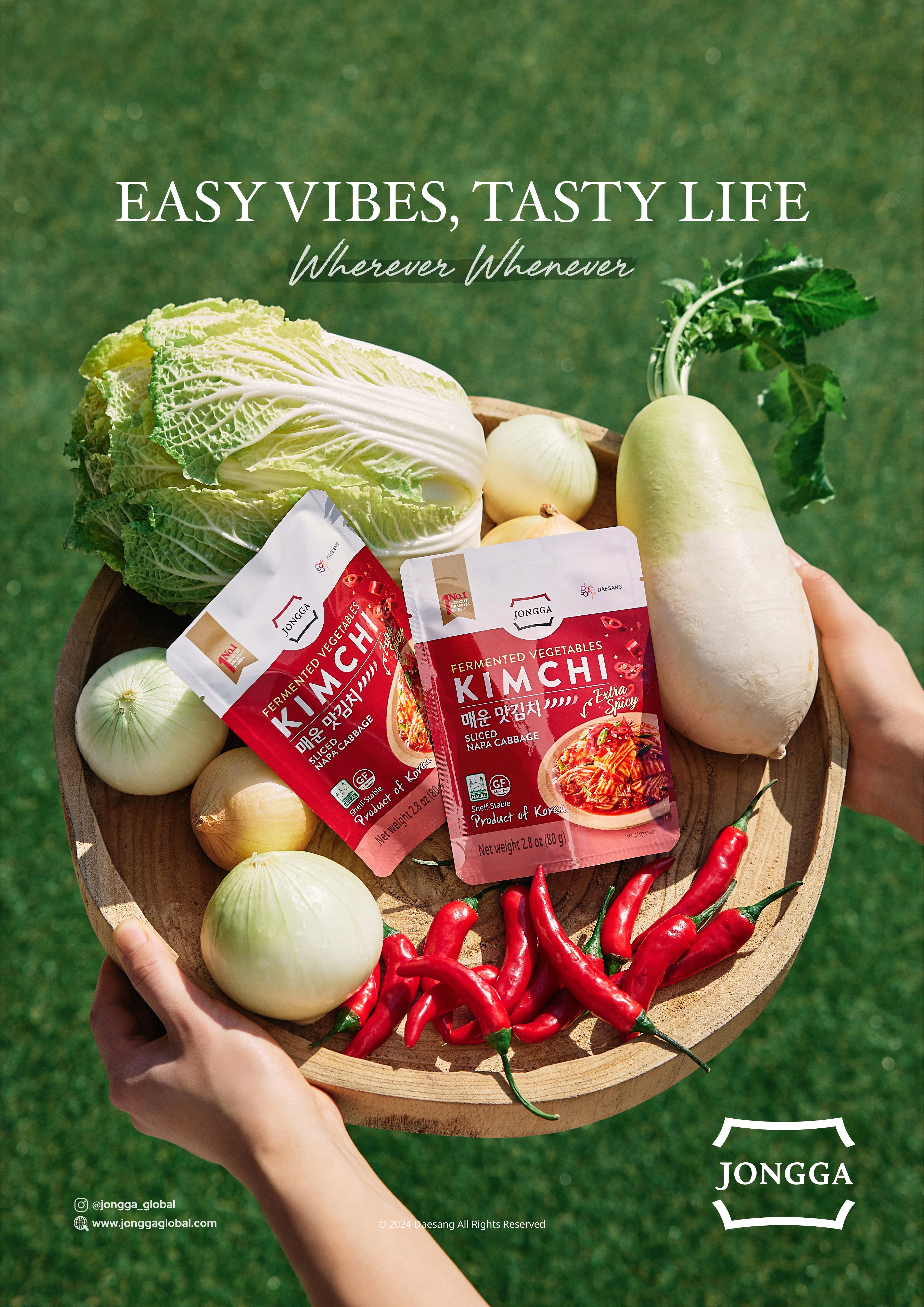 Shelf stable Extra Spicy Kimchi (8 packs) – Jongga USA